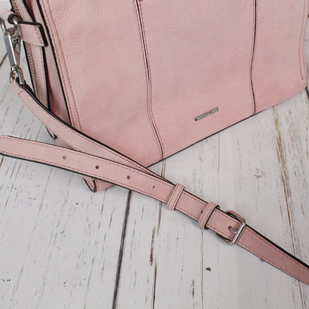 Rebecca Minkoff Bree Crossbody Satchel Blush Pink Suede - Picture 10 of 12